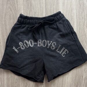 Boys Lie Black Shorts with Graphic Print